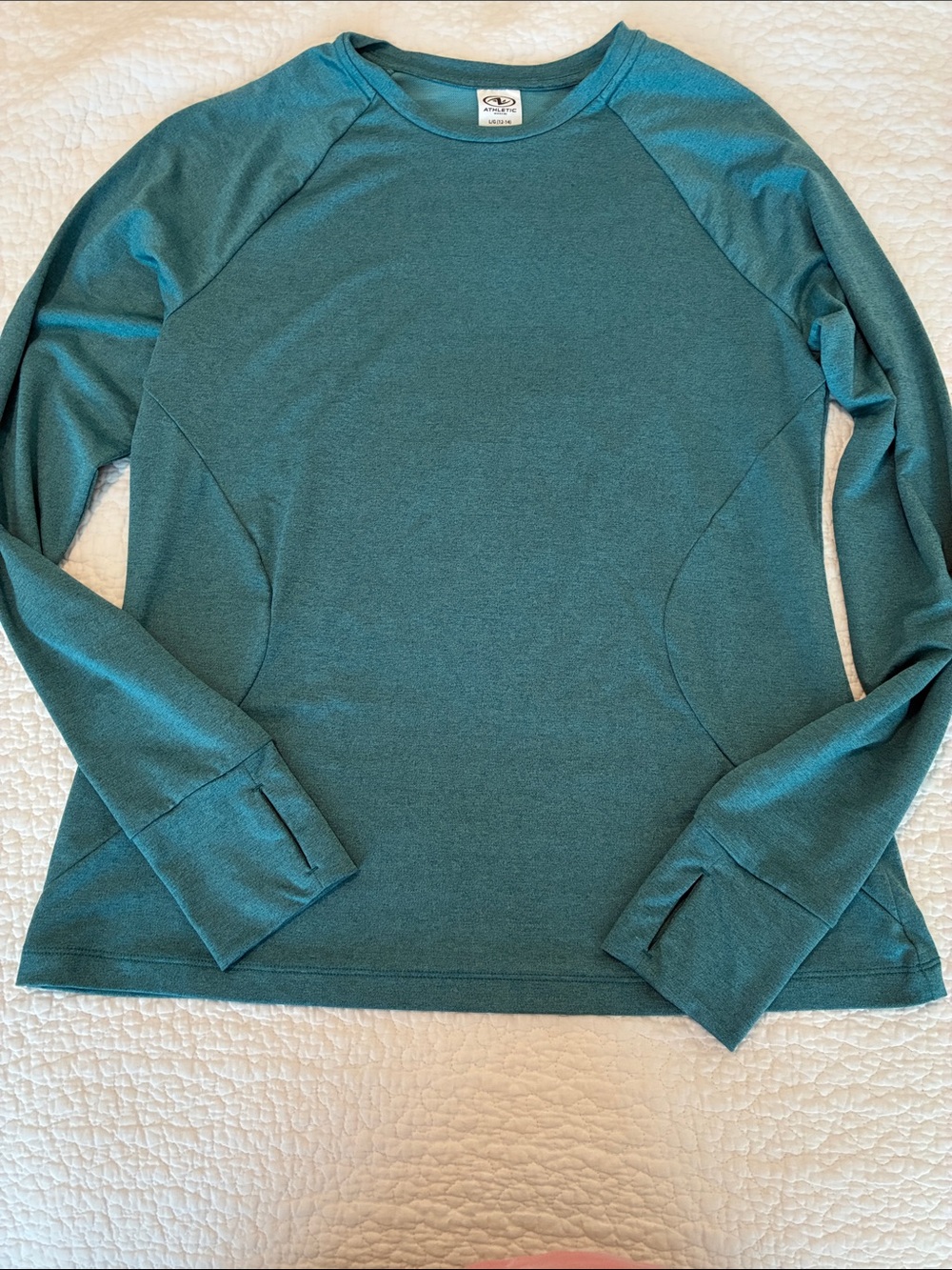 Athletic Works Teal Long-Sleeve Crewneck Top